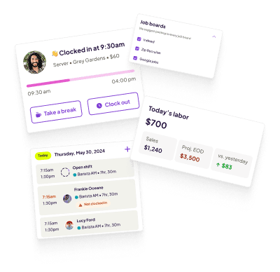 Homebase scheduling, time tracking, hiring, and labor tools