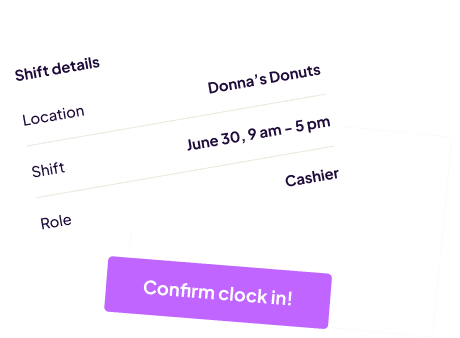 Homebase time clock plan summary listing what's included for free.