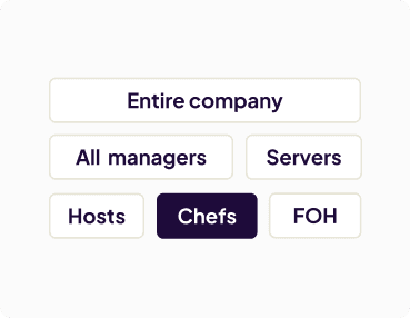 Homebase app messenger groups based on restaurant departments