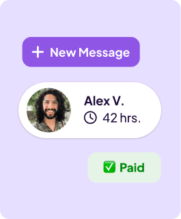 Various homebase app options from messages, hours tracked for an employee, and payroll