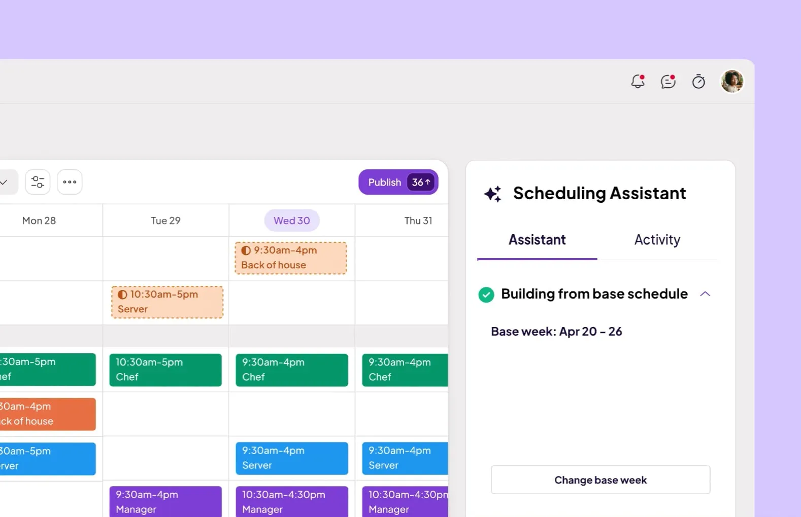 Create employee schedules