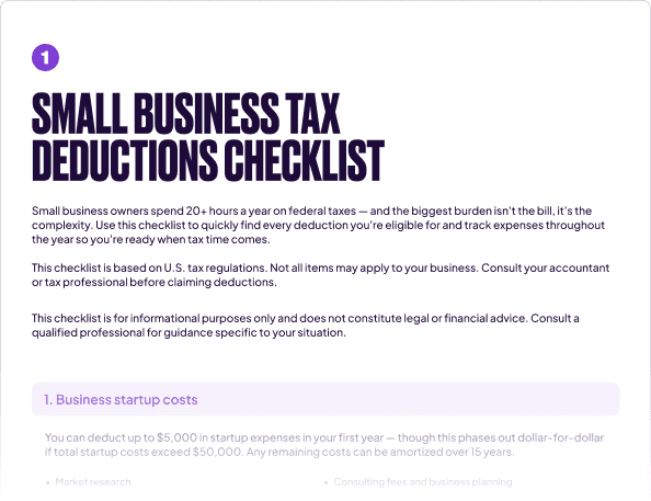 Preview of the Homebase small business tax deductions checklist.