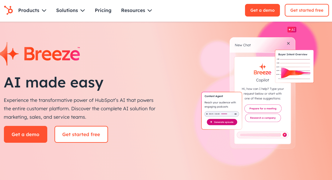 HubSpot homepage