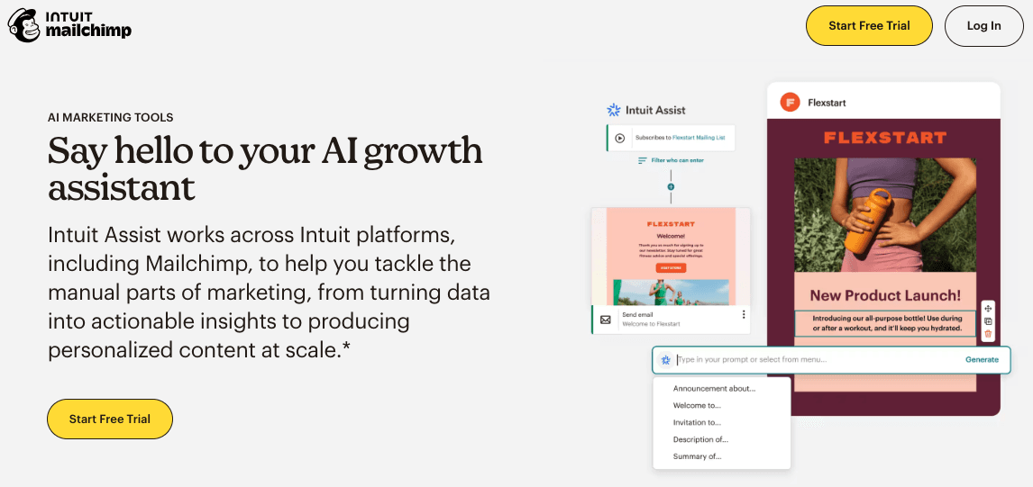 Mailchimp homepage