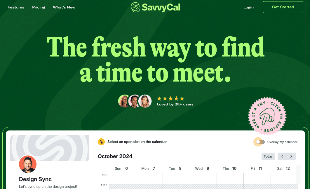 SavvyCal homepage