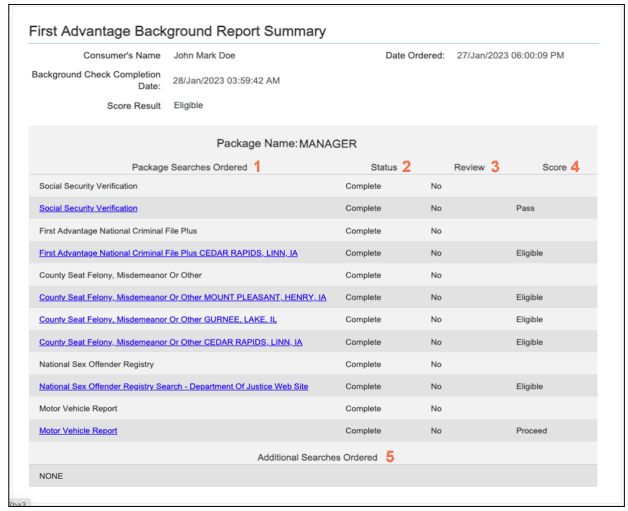 First Advantage small business background check dashboard showing order status and compliance tools