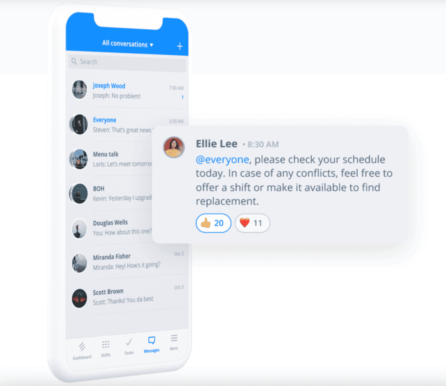 A screenshot example of Sling's mobile app interface.