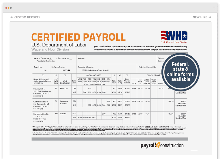 Screenshot of Payroll4Construction