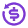 Dollar sign icon inside a circular arrow.