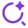 Circular arrow icon with a sparkle.