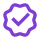 Badge icon with a checkmark.