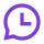 Speech bubble icon with a clock.