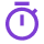 Purple stopwatch icon, representing clocking in.