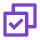 A purple icon with two overlapped squares and a checkmark suggesting compliance checklist completion.